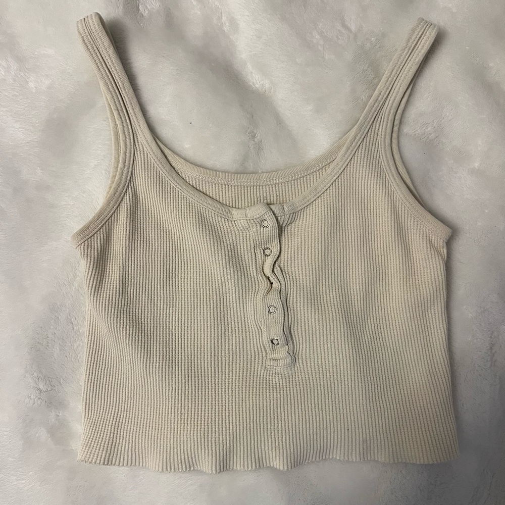 Brandy Melville, cropped light/pastel yellow tank top